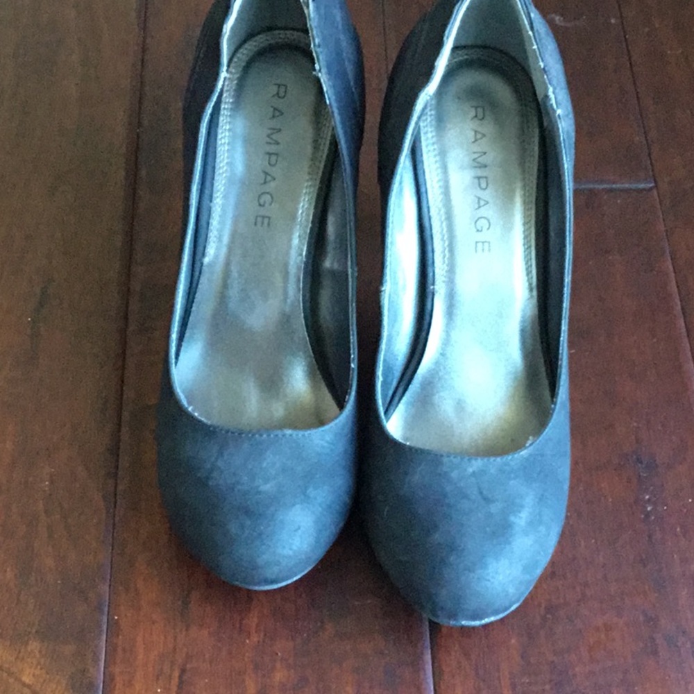Black suede heels